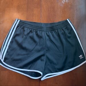 adidas Black Women's Athletic Shorts with White Stripe